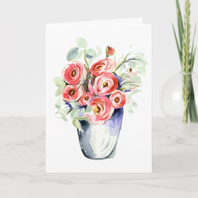 Ranunculus falten Dankeschön Karte (Vorderseite)