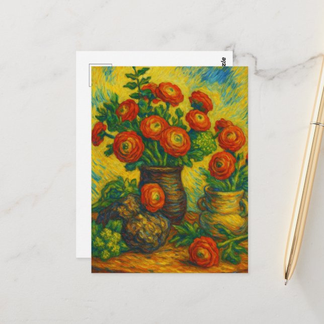 Ranunculus Postcard Postkarte (Vorderseite/Rückseite Beispiel)