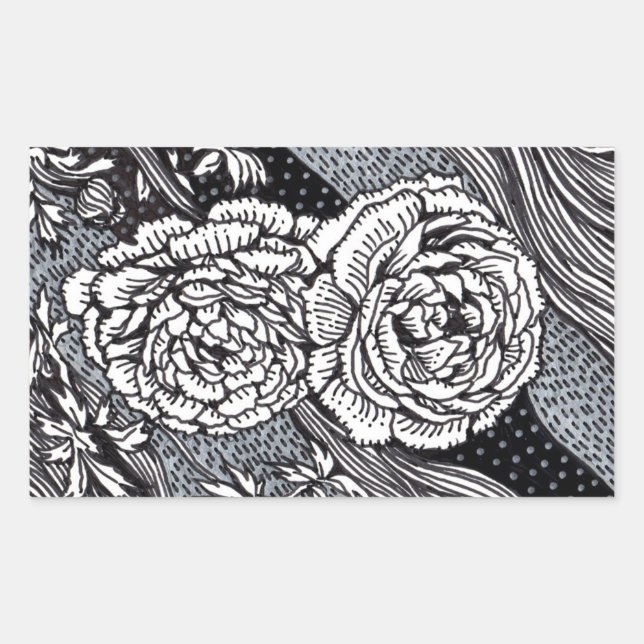 Ranunculus Rechteckiger Aufkleber (Vorderseite)