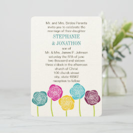 Ranunculus Rose Aquamarin Violett Pink Gelbe Hochz Einladung