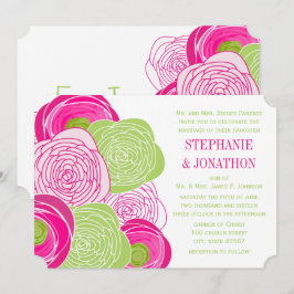 Ranunculus Rose Limon Fuchsia Moderne Hochzeit Ein Einladung