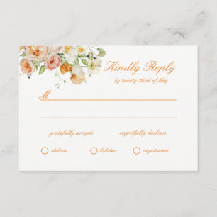 Ranunculus Sommergarten Florale Hochzeit RSVP Kart Begleitkarte