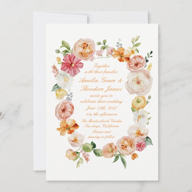 Ranunculus Summer Garden Wedding Invitation (Devant)