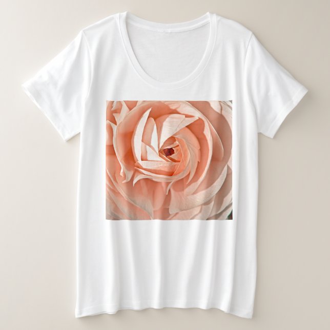 Ranunculus Swirl Große Größe T-Shirt (Design vorne)