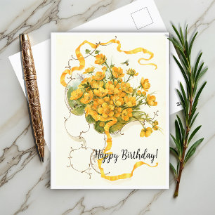 Ranunkeln Vintage-Blumen Postkarte