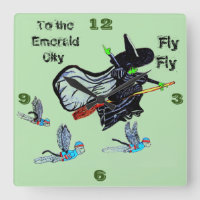 RÄNZUNG DER OZ FLYING WITCH SQUARE WALL CLOCK