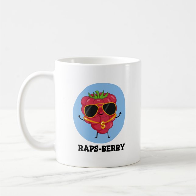 Rap-Beere Funny Rapper Raspberry Pun Kaffeetasse (Links)