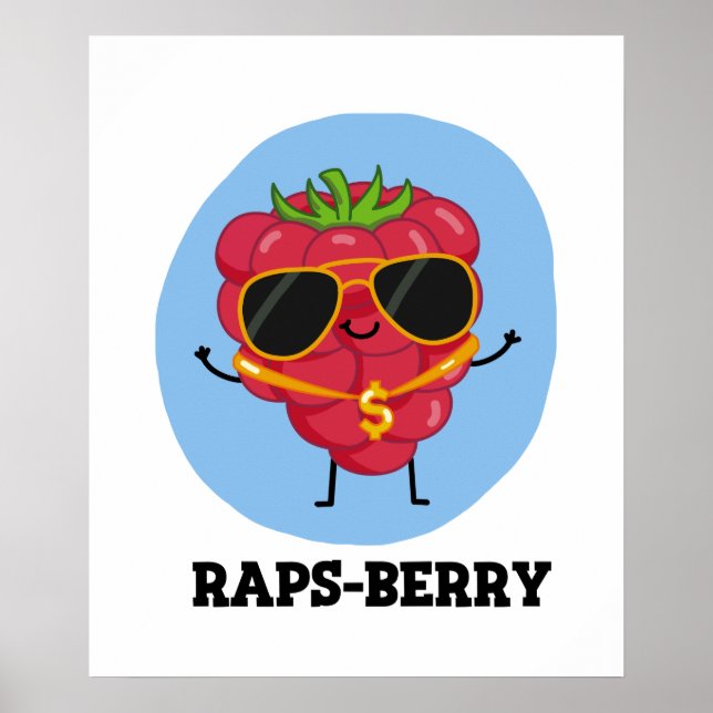 Rap-Beere Funny Rapper Raspberry Pun Poster (Vorne)