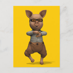 Rap Dancing Pig Postkarte