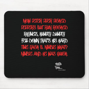 Rap der Alten Schule Hip Hop Peter Piper Zitat 80e Mousepad