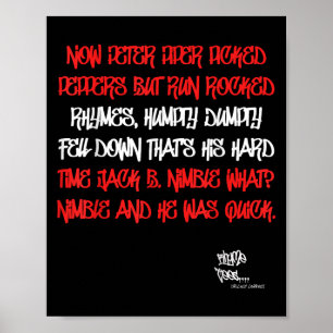 Rap der Alten Schule Hip Hop Peter Piper Zitat 80e Poster