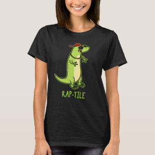 Rap-Fliese Funny Reptile Lizard Pun Dark BG T-Shirt