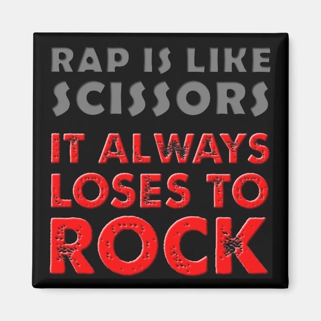 Rap gegen Rock Paper Schere Kühlschrankmagnet Funn (Vorne)