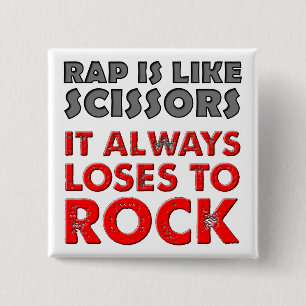 Rap gegen Rock Paper Scissors Funny Button Abzeich