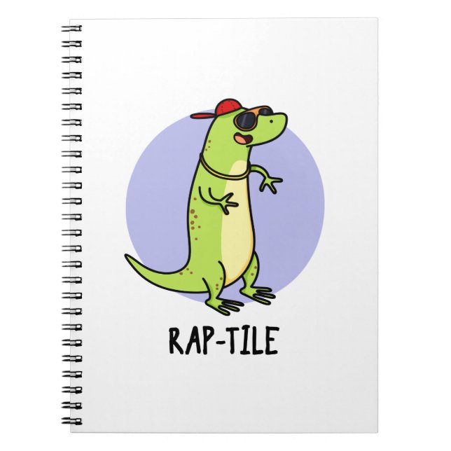 Rap-Kachel Funny Reptile Lizard Pun Notizblock (Vorderseite)