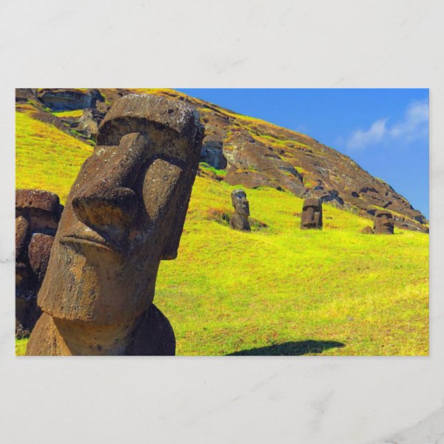 Rapa Nui Easter Island stilisierte Papierblätter (Vorderseite)