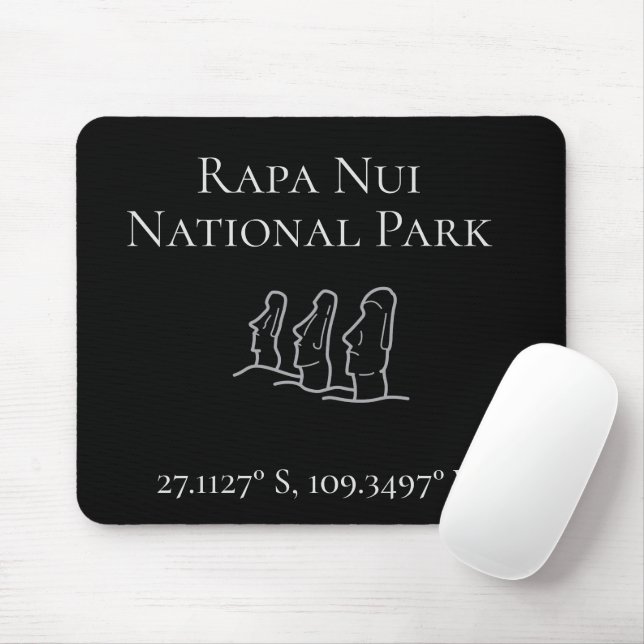 Rapa Nui Latitude & Longitude Mousepad (Mit Mouse)