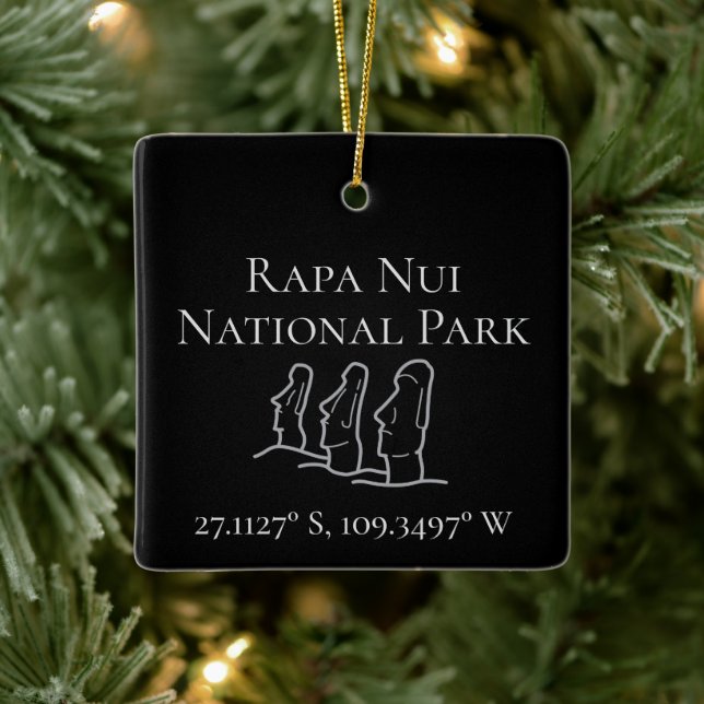 Rapa Nui Latitude & Longitude Personalisiert Keramikornament (Baum)