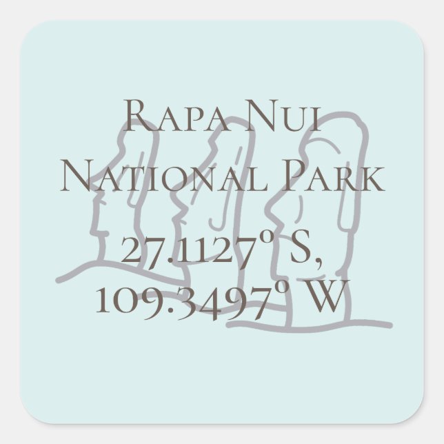 Rapa Nui Latitude & Longitude Quadratischer Aufkleber (Vorderseite)