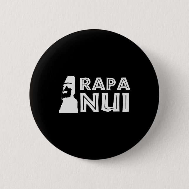 Rapa Nui Moai Osterinsel Polynesien Happy Oster Button (Vorderseite)