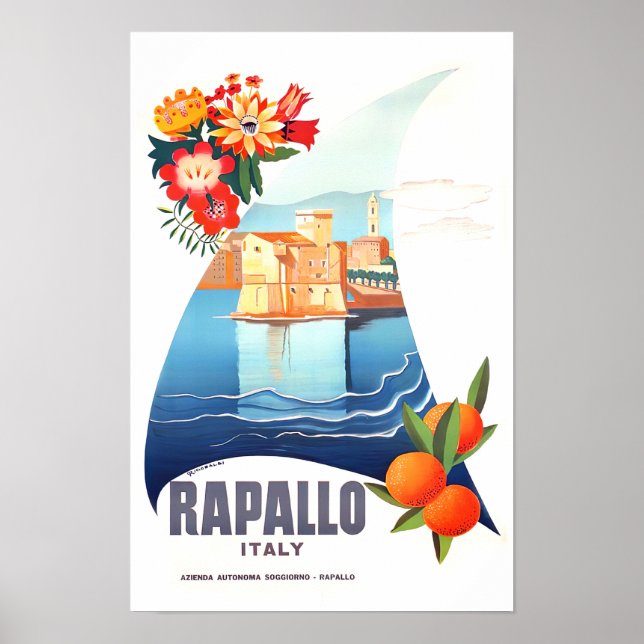 Rapallo Italie vintage voyage Poster (Devant)