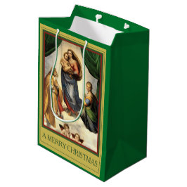 Raphael A MERRY CHRISTMAS Madonna und Christ Child Mittlere Geschenktüte