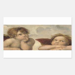 Raphael Cherubs Engel Rechteckiger Aufkleber