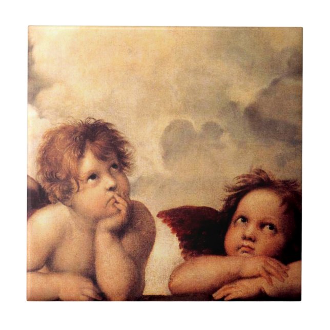 Raphael Cherubs Sistine Madonna Kachel (Vorderseite)