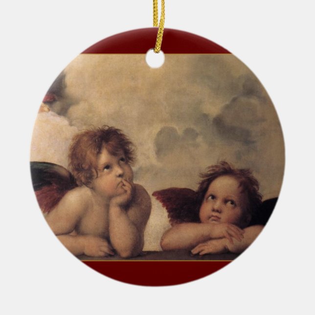 Raphael Cherubs Weihnachtsdekoration Keramikornament (Vorne)