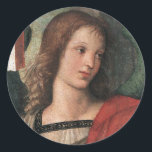 Raphael Christmas Angel Stickers Raffaello Sanzio<br><div class="desc">Das Gesicht eines Engels, wie nur Raphael es malen konnte. Ich Liebe die Zusammensetzung und die Reinheit der Linie. Reiche Palette von Renaissance rot und grün ausgewogen mit schwarz-weiß. Perfekt zu Weihnachten, schön und geschmackvoll das ganze Jahr über. Matchkarten, Mitteilungskarten, Postkarten, Porto-Briefmarke und vieles mehr gibt es in der Angel...</div>