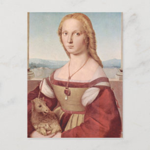 Raphael Dame und das Einhorn Klassische Kunst Postkarte