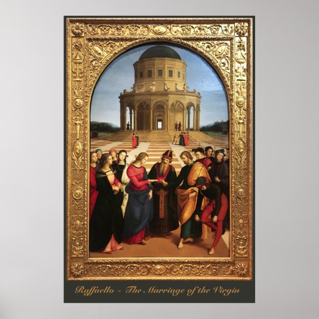 Raphael - Die Ehe der Jungfrau - Malerei Poster (Vorne)