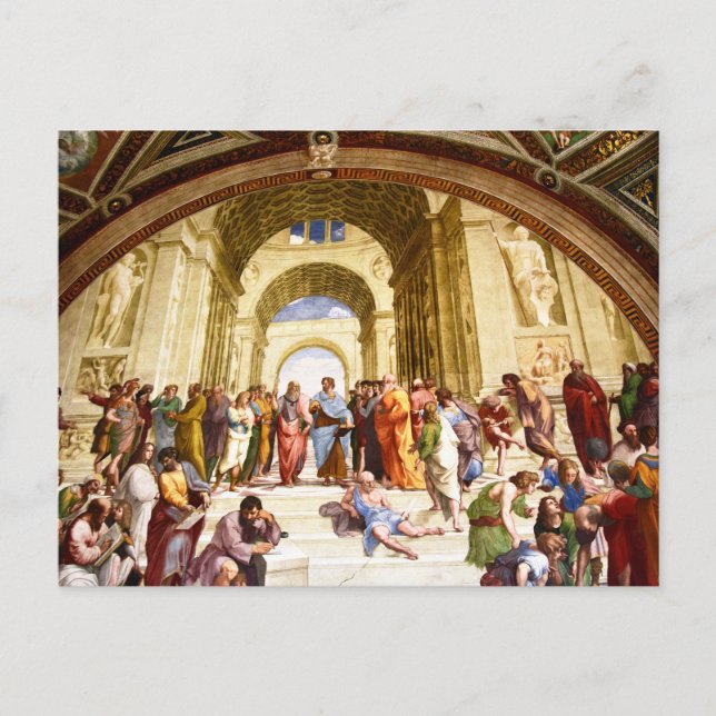 Raphael, Die Schule von Athen (1509) Postkarte (Vorderseite)