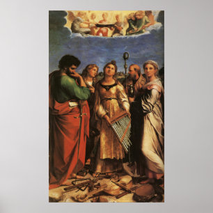 Raphael - Hl. Cäcilia, Paulus, Johannes Evangelist Poster