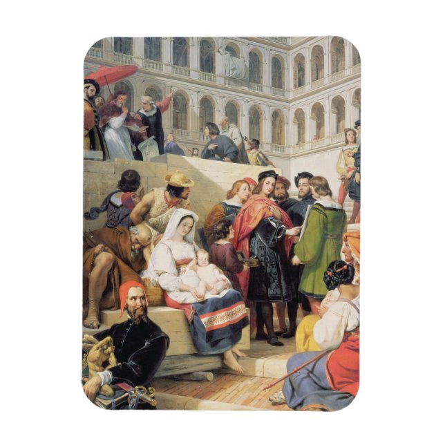 Raphael in the Vatican, 1832 (Öl/Canvas) Magnet (Vertikal)