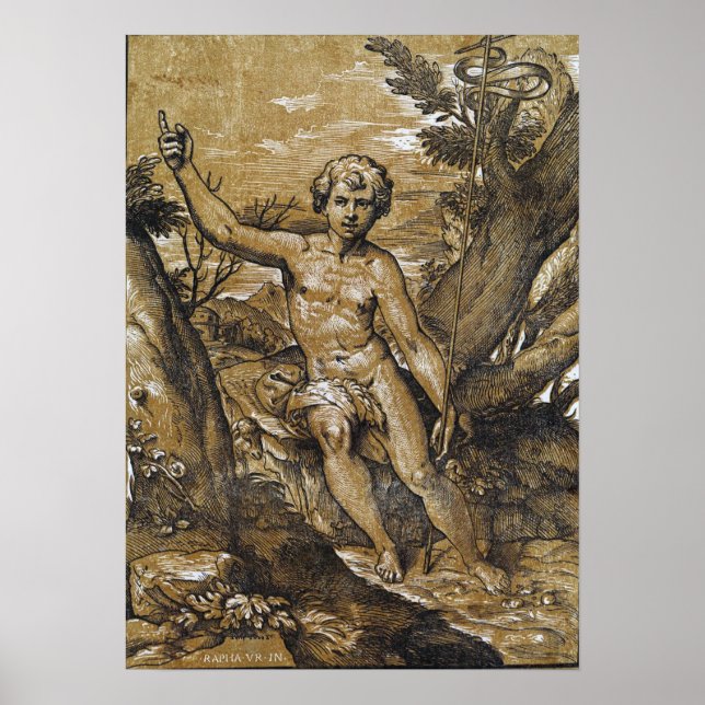 Raphael - Johannes der Täufer Predigen Poster (Vorne)