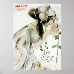 Raphael Kirchner, La Rose - Jugendstil Poster