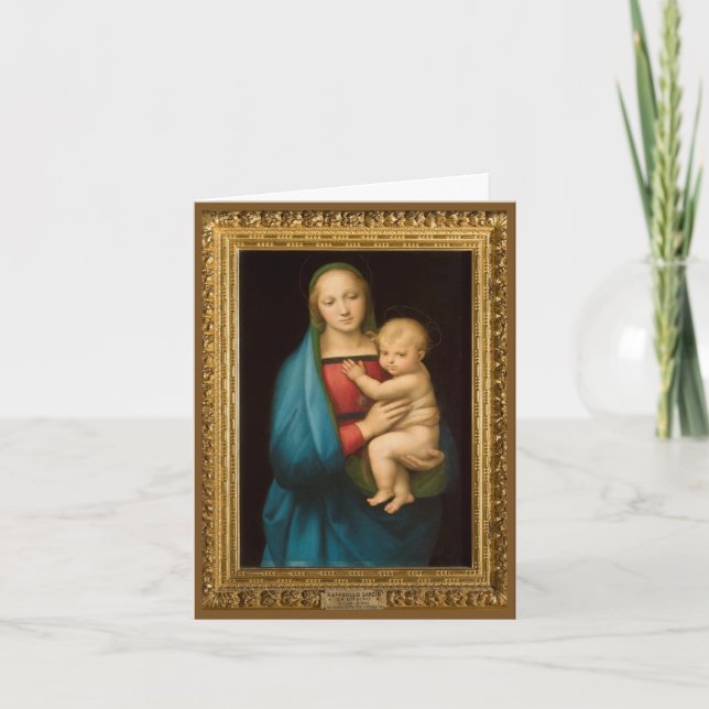 RAPHAEL MADONNA UND KINDERFERIENKARTE FEIERTAGSKARTE (Vorderseite)