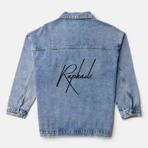Raphael - Moderner Name für Schrift Denim Jacket Jeansjacke