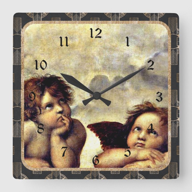 Raphael: Putti, Detail aus der Siena Quadratische Wanduhr (Vorderseite)