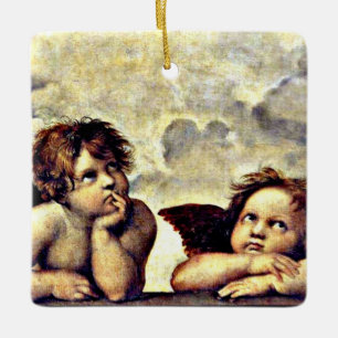Raphael: Putti, Detail der Sixtinischen Madonna, Keramikornament