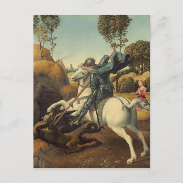 Raphael - Saint George und der Drache Postkarte (Vorderseite)