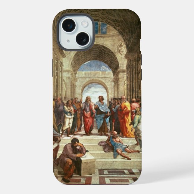 Raphael - Schule von Athen, berühmtes Gemälde iPhone 15 Plus Hülle (Rückseite)