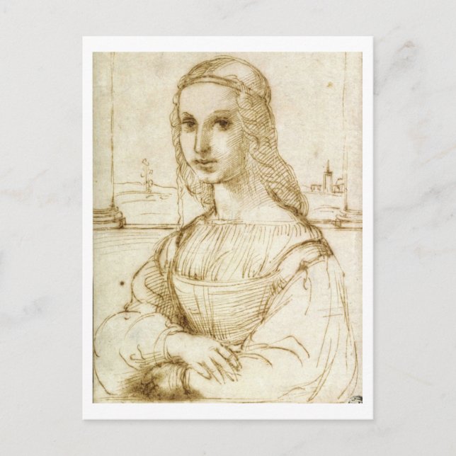 Raphael sketch 1504 EARLIER MONA LISA Postkarte (Vorderseite)