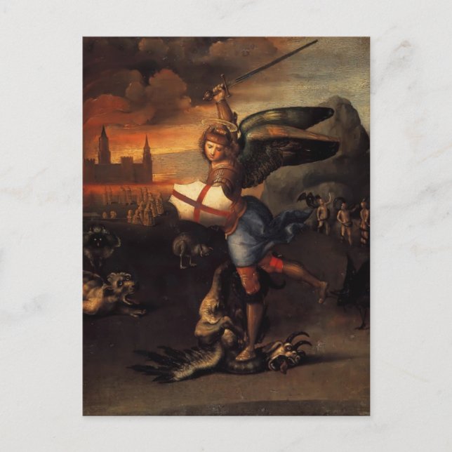 Raphael-St. Michael Postkarte (Vorderseite)