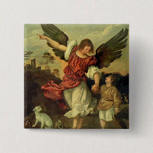 RAPHAEL und Tobias, 1507-8 (Öl auf Platte) Button