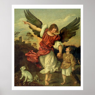 RAPHAEL und Tobias, 1507-8 (Öl auf Platte) Poster