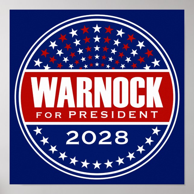 Raphael Warnock für Präsident 2028 Poster (Vorne)