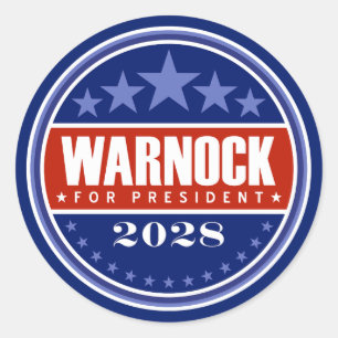 Raphael Warnock für Präsident 2028 Runder Aufkleber