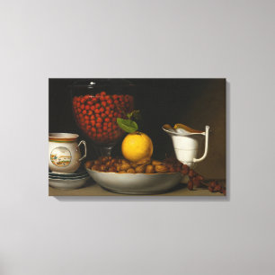 Raphaelle Peale - Still Life - Erdbeeren, Nüsse, Leinwanddruck